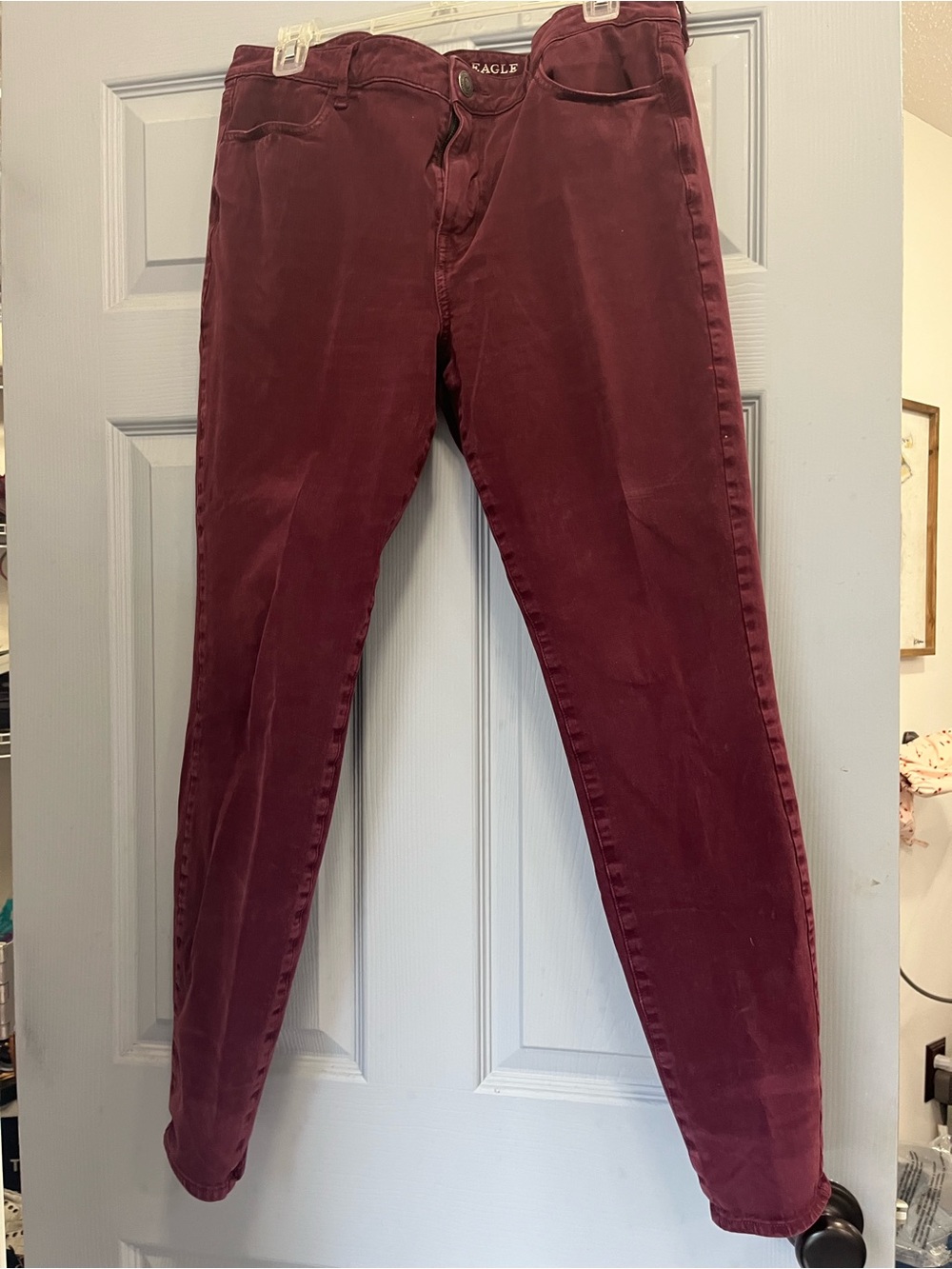 American Eagle Outfitters Burgundy Super Stretch Jeans